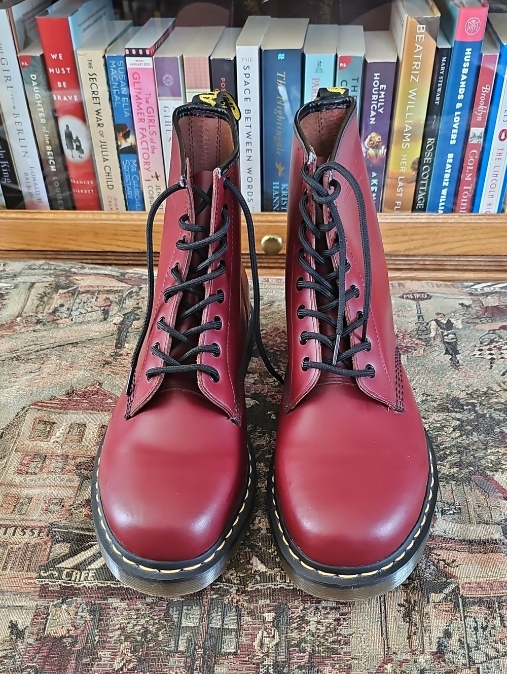 Dr. Martens 11822 Red Lace-Up Leather Boots NWOT